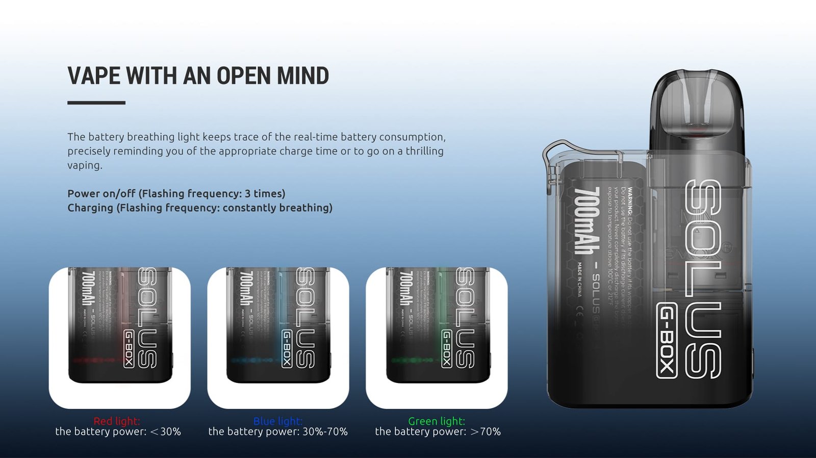 SMOK SOLUS G BOX Battery Status SMOK SOLUS G BOX Battery Status