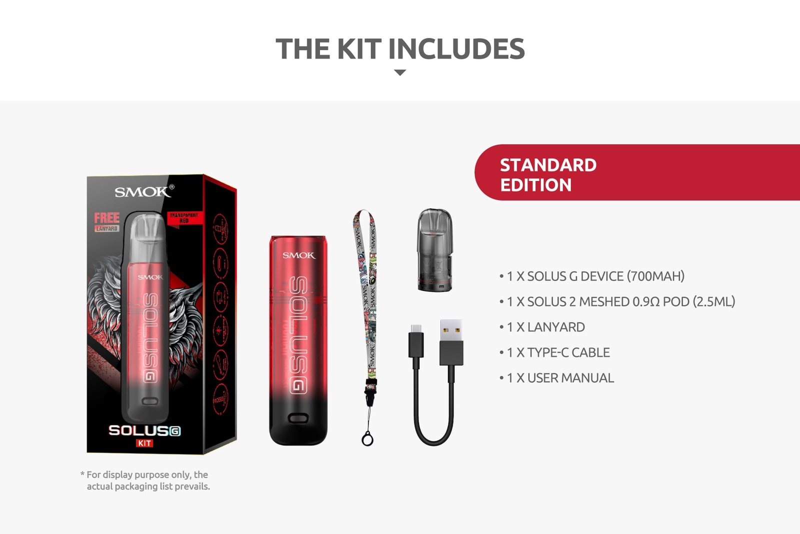Smok solus g the kit includes