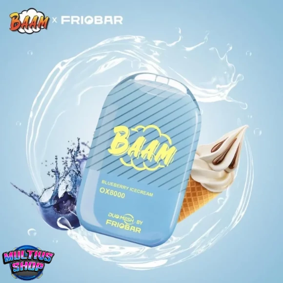 Baam X Friobar OX 8000 Puffs Blueberry Ice Cream บลูเบอร์รี่ไฮศกรีม