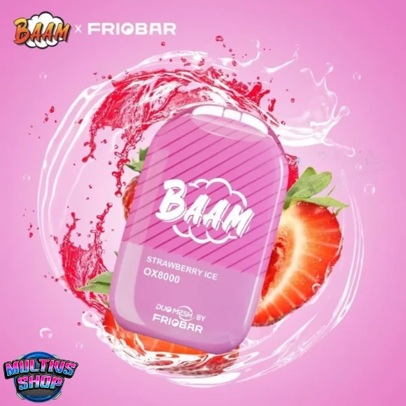 Baam X Friobar OX 8000 Puffs Strawberry Ice สตรอว์เบอร์รี่