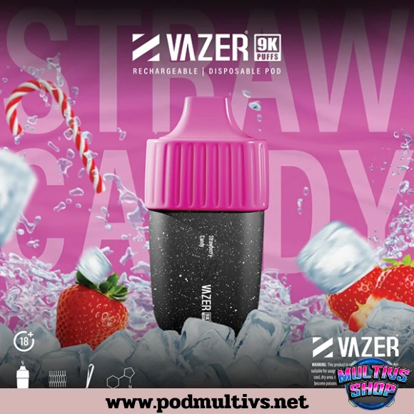 Vazer 9000 Puffs Strawberry Candy สตรอว์เบอร์รีลูกอม Vazer 9000 Puffs Strawberry Candy สตรอว์เบอร์รีลูกอม