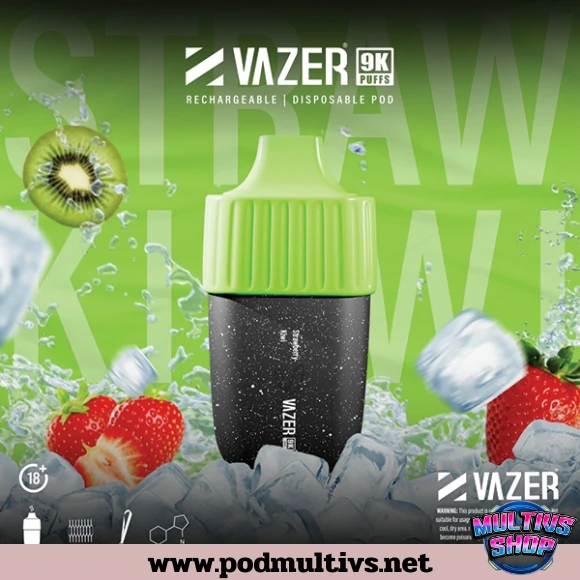 Vazer 9000 Puffs Strawberry Kiwi สตรอว์เบอร์รีกีวี่ Vazer 9000 Puffs Strawberry Kiwi สตรอว์เบอร์รีกีวี่