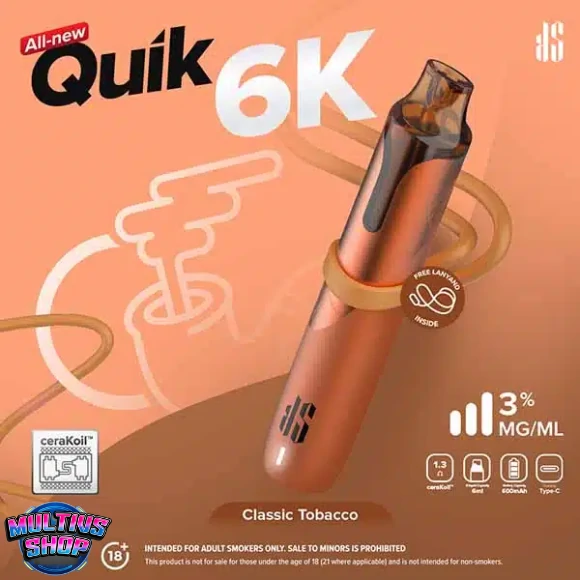 Ks Quik 6000 Puffs Tobacco กลิ่นยาสูบเข้ม