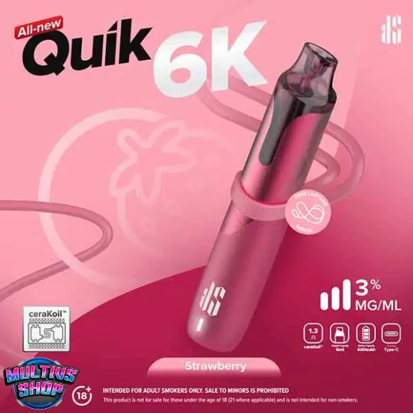 Ks Quik 6000 Puffs Strawberry กลิ่นสตรอว์เบอร์รี