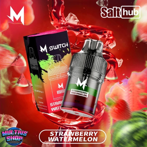 หัวพอต M Switch 15000 Puffs Strawberry Watermelon กลิ่นสตรอว์เบอร์รีแตงโม