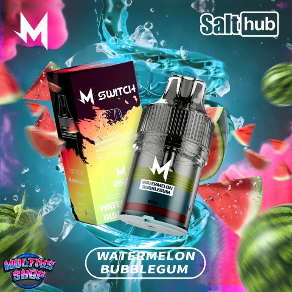 หัวพอต M Switch 15000 Puffs Watermelon Bubblegum กลิ่นแตงโมบับเบิ้ลกั้ม