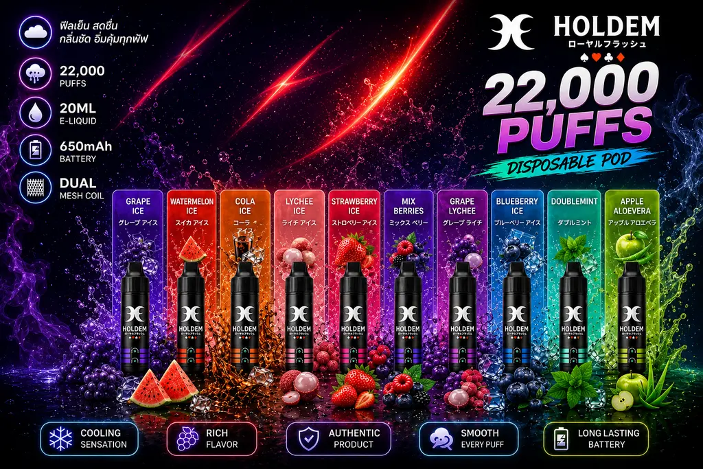 รีวิว HOLDEM 22K พอตใช้แล้วทิ้ง 22000 คำ
