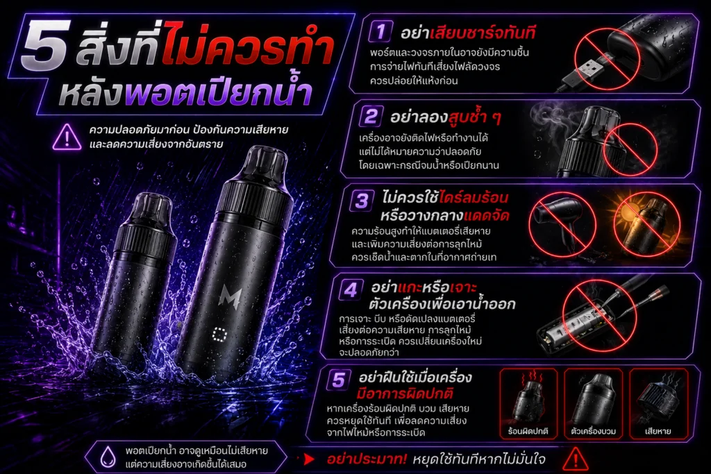 พอตโดนน้ำทำไง